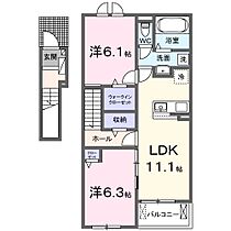 シードリング　ヒル　2GIII 202 ｜ 福岡県三井郡大刀洗町大字鵜木1332番地1（賃貸アパート2LDK・2階・58.57㎡） その2