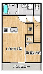 Prevoyance甘木駅前2 1LDKの間取図画像
