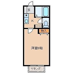 ベルメゾン 1Kの間取図画像