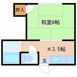 新宿コーポ 1Kの間取図画像