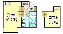 SOLANA ワンルームの間取図画像