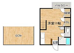 フラットヨコウチ ワンルームの間取図画像