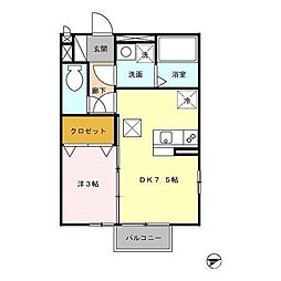 シャルマン・フローラ 1DKの間取図画像