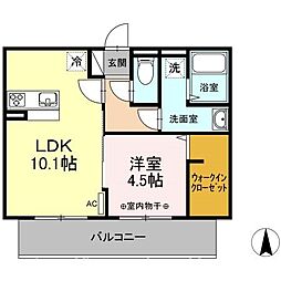ダンケプロスト 1LDKの間取図画像