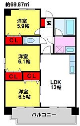ルネス旭 3階/303