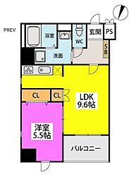 J-PLACE久留米 1LDKの間取図画像