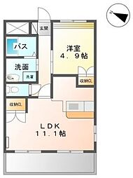 スタービレ小倉 1LDKの間取図画像