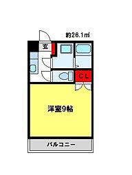 サンハイツ元町 1Kの間取図画像