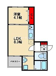 T-Regno×BSF-Gaia1 1LDKの間取図画像