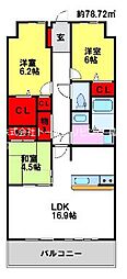 アソシア鳥栖ヴィンテージスクエア 3LDKの間取図画像