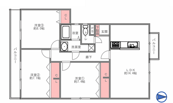 間取りを拡大表示