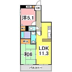 サンヴェール明石 2LDKの間取図画像