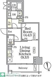 ザ・パークハビオ神楽坂レジデンスSouth 1LDKの間取図画像
