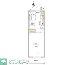 アーバネックス西新宿 5階1Kの間取り