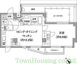 パークハビオ元麻布 3階1LDKの間取り