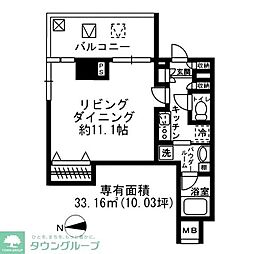 レジディア四谷三丁目 1Kの間取図画像