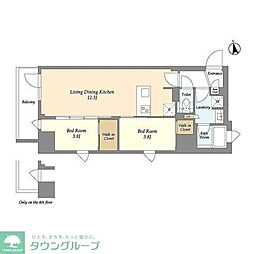 アイフラット品川戸越パークサイド 2LDKの間取図画像