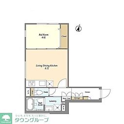 ASTILE原宿 1LDKの間取図画像
