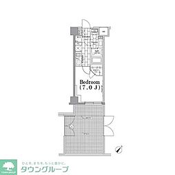 ONEROOFFLAT月島 1Kの間取図画像