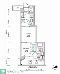 PARKAXIS市谷左内町 1LDKの間取図画像