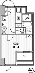 東神田テラスレジデンス 1Kの間取図画像