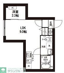 新宿区富久町マンション 1LDKの間取図画像