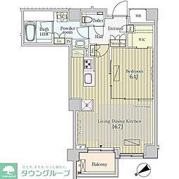 パークアクシスプレミア表参道 1LDKの間取図画像