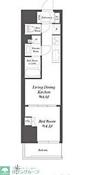 WORVE東京木場 1LDKの間取図画像