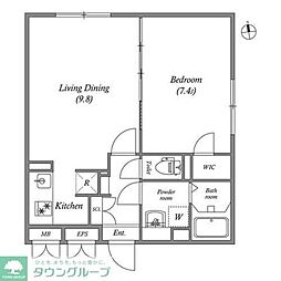 グランパセオ茗荷谷 1LDKの間取図画像