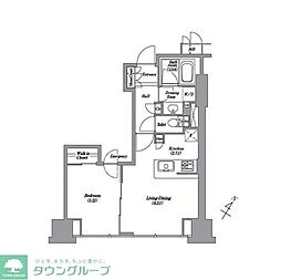 レキシントン・スクエア白金高輪 1LDKの間取図画像