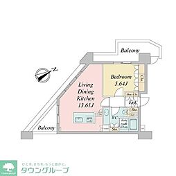ニューシティアパートメンツトゴシ 1LDKの間取図画像