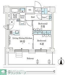 J.GRANCourt品川西大井EAST 2LDKの間取図画像