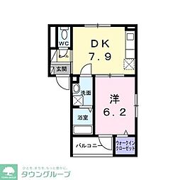 ブラン ラフィーネ大森西 1DKの間取図画像