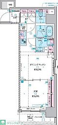 ジェノヴィア東神田グリーンヴェール 1DKの間取図画像
