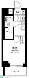 プレールドゥーク銀座イースト2 1Kの間取図画像