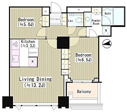 シティタワーズ豊洲ザ・シンボル 2LDKの間取図画像