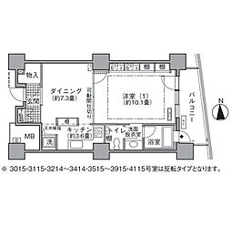 アクティ汐留 1DKの間取図画像