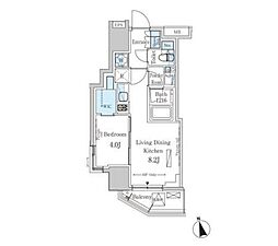 パークアクシス南青山七丁目 1LDKの間取図画像