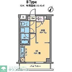 カスタリア千駄ヶ谷 1LDKの間取図画像
