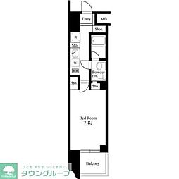 Primal新宿若松町 1Kの間取図画像