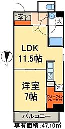 パークアクシス日本橋本町 1LDKの間取図画像