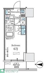 ParkCube大井町レジデンス 1Kの間取図画像