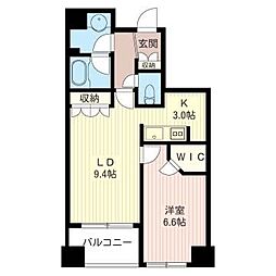 エスティメゾン北新宿 1LDKの間取図画像