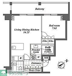 オーパスレジデンス恵比寿 1LDKの間取図画像