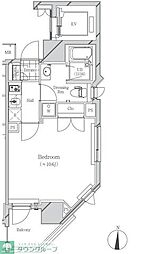 フトゥールス南麻布 1Kの間取図画像