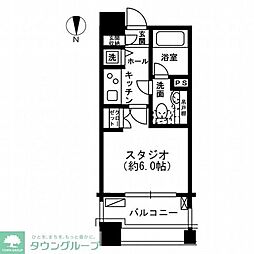 レジディアイチガヤ 1Kの間取図画像