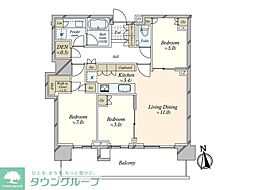 HARUMIFLAGPARKVILLAGET棟 3LDKの間取図画像