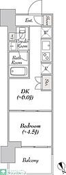 ウエリスアーバン水天宮前 1DKの間取図画像