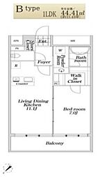KDX大伝馬レジデンス 1LDKの間取図画像