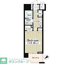 アーレア戸越公園 1Kの間取図画像
